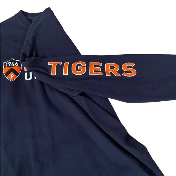 Champion Princeton Tiger Shirt Unisex Small Navy Blue Long Sleeve University Tee - Picture 6 of 10